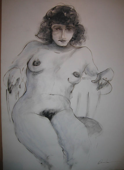 Desnudo sentada