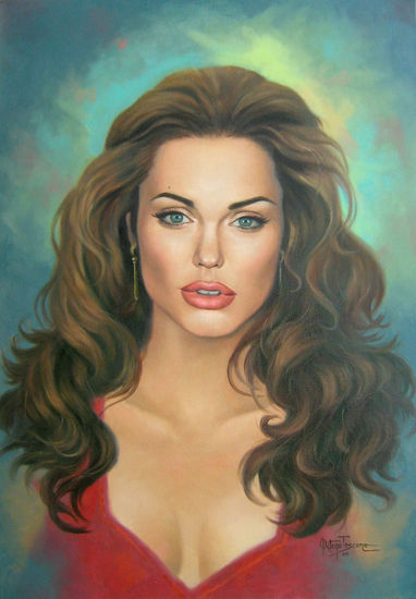 Retrato de Angelina Jolie. 