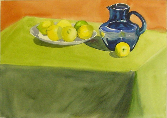 EL MANTEL VERDE Watercolour Paper Still Life Paintings