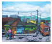 Barrio con microbús