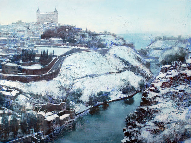 Toledo nevado Acrílico Tabla Paisaje