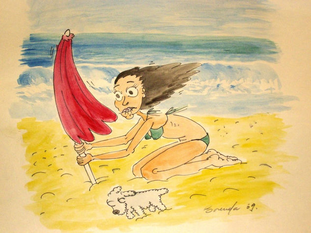 Viento? Un poquito nomás... Mixed Media