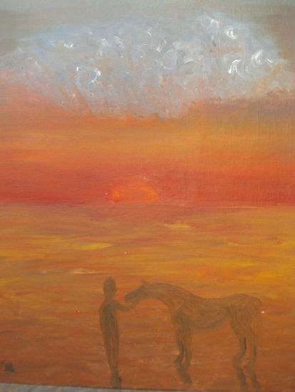 Siluetas al atardecer Oil Canvas Landscaping