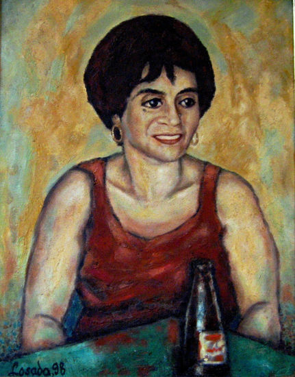 FESTEJANDO Oil Canvas Portrait