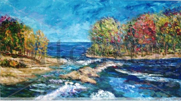 Donde termina el rio Oil Canvas Landscaping