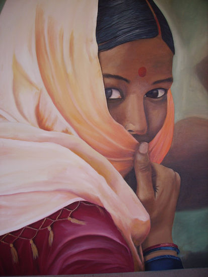 India Oil Canvas Portrait