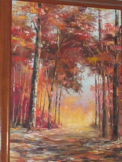 bosque rojo Oil Canvas Landscaping