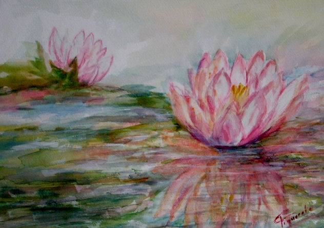 NENUFARES EN TONOS ROSA..