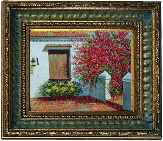 terraza colonial 2 Oil Canvas Landscaping