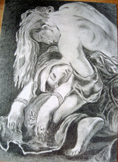 ...la angustia (tributo a Delacroix) Graphite