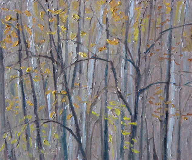 Autumn Leaves Oil Panel Landscaping