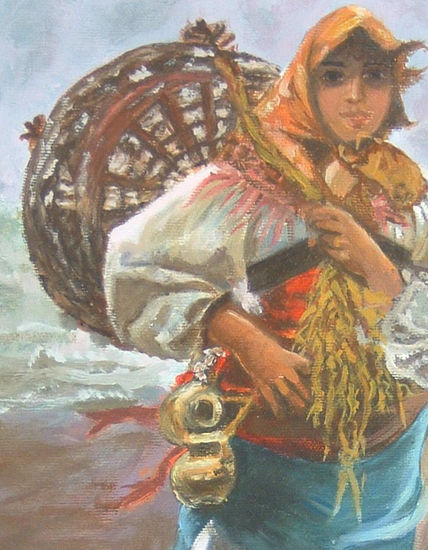 Pescadora 1. Detalle Óleo