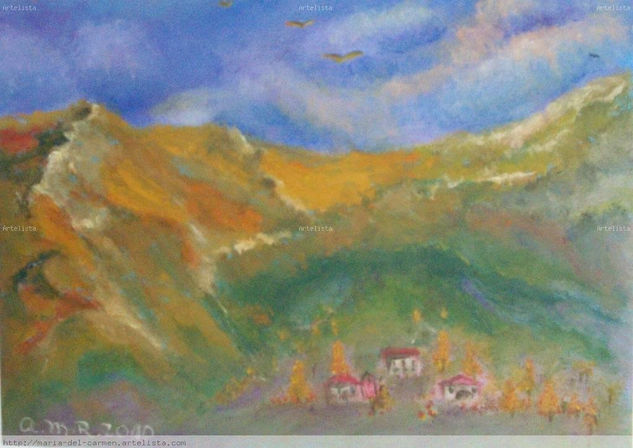 BIMENES.Asturias-España. Oil Paper Landscaping