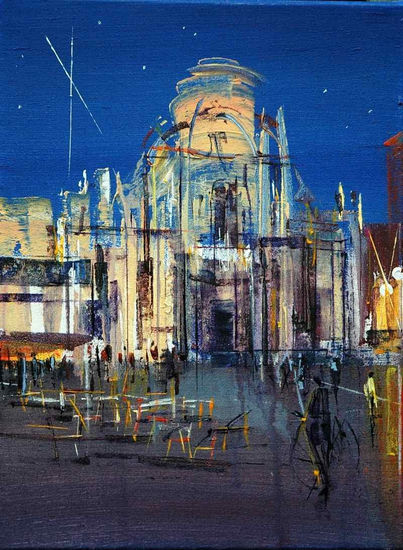 Noche estelar en la catedral I Acrylic Canvas Landscaping