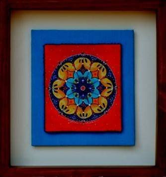 Azul centro Mixed media Others Floral Painting