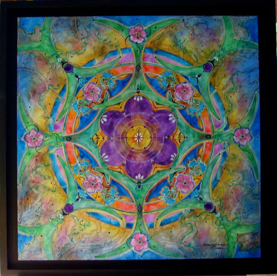 El Mundo de lo Natural Mixed media Panel Floral Painting