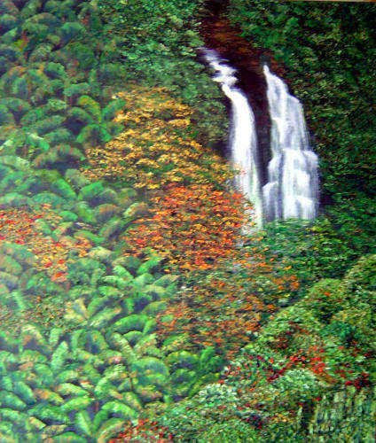 Cascada Tropical Acrylic Canvas Landscaping