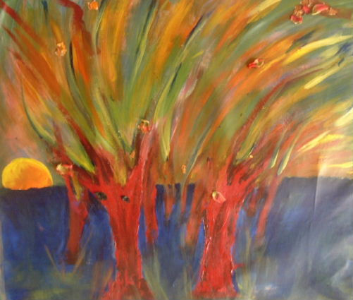 Atardece que quema (serie espejismos en el campo) Acrylic Canvas Landscaping