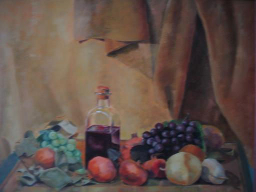 bodegon uvas Oil Canvas