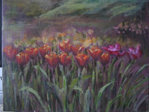 tulipanes Acrylic Canvas