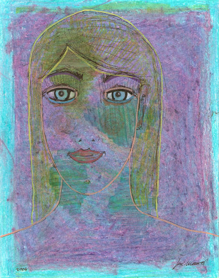 Dulce niña Mixed media Paper Portrait