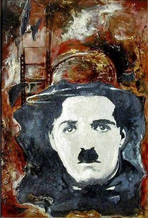 Chaplin Oil Canvas Figure Painting