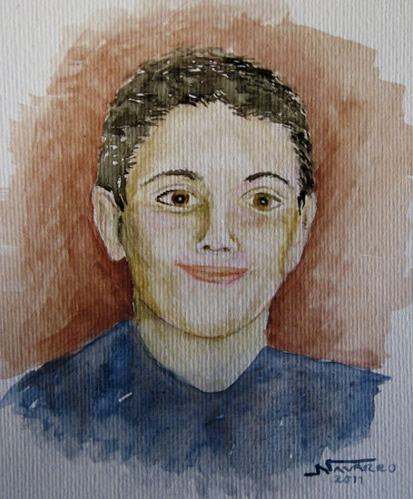 "Santi" Watercolour Paper Portrait