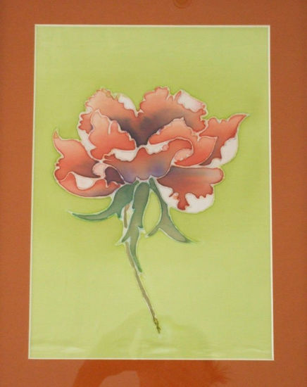 Amapola en rojo. Ink Textile Floral Painting