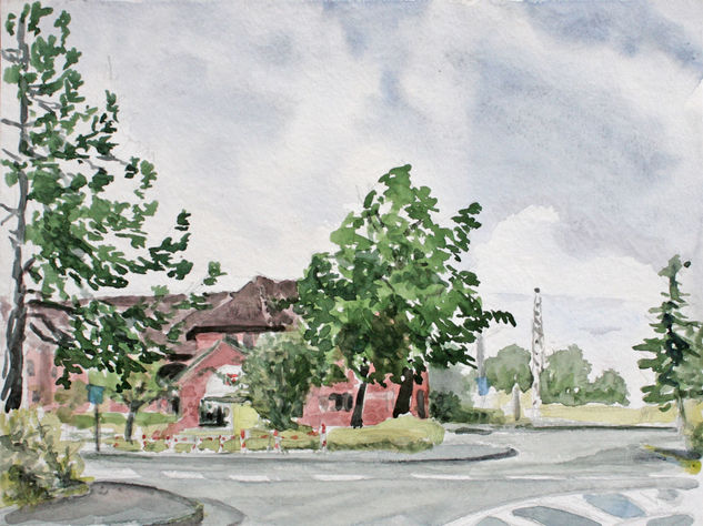 Bahnhofsvorplatz Lage/Lippe Watercolour Paper Landscaping