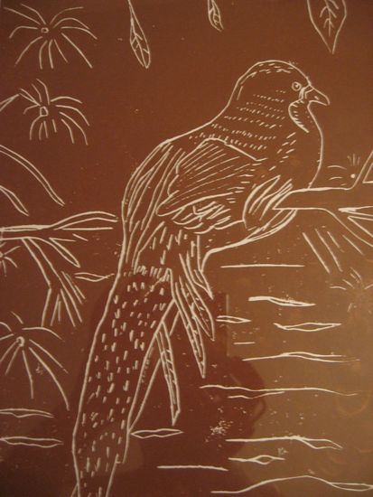 El Faisan Linocut