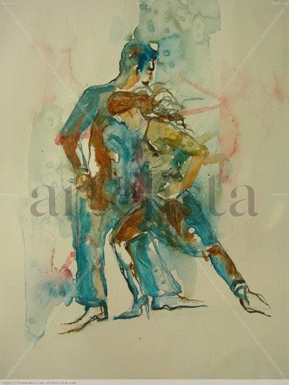 serie tango VII Watercolour Paper Figure Painting