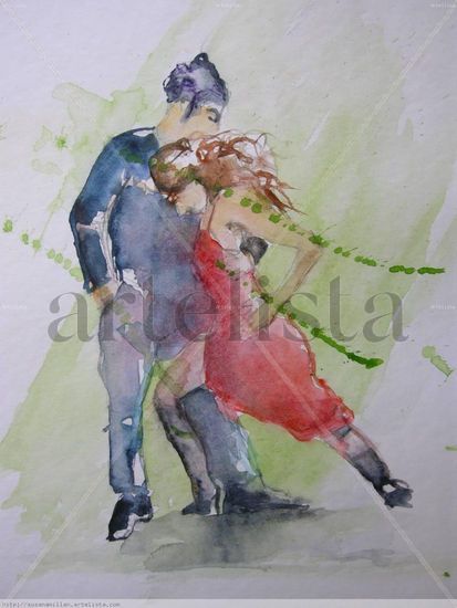 tango VI Watercolour Paper Figure Painting