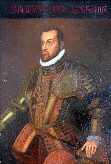 Felipe II Oil Panel Portrait