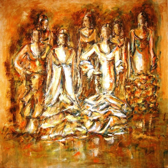 RAZA Oil Canvas Figure Painting