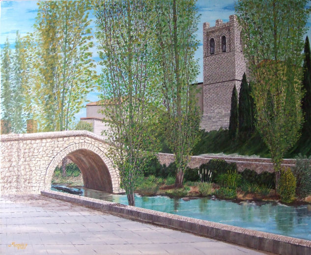 Puente romano Oil Canvas Landscaping