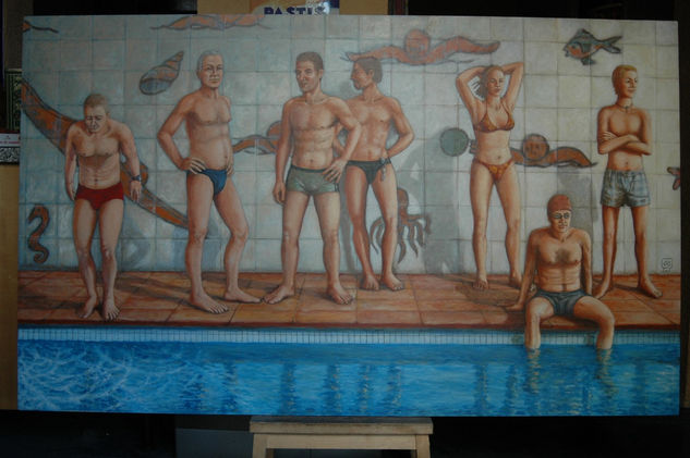Los bañistas Óleo Lienzo Figura