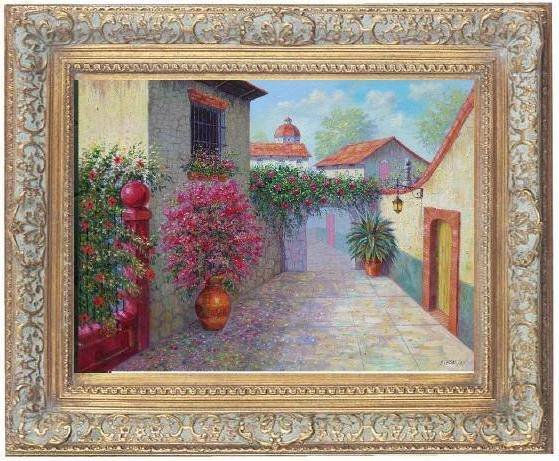 terraza colonial Oil Canvas Landscaping