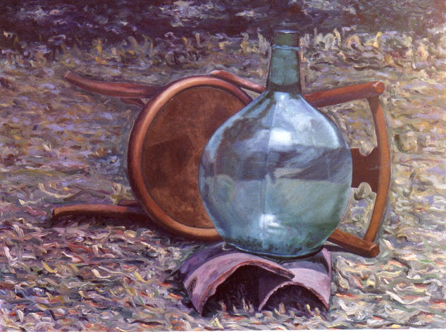 Bodegon con silla Oil Canvas Still Life Paintings