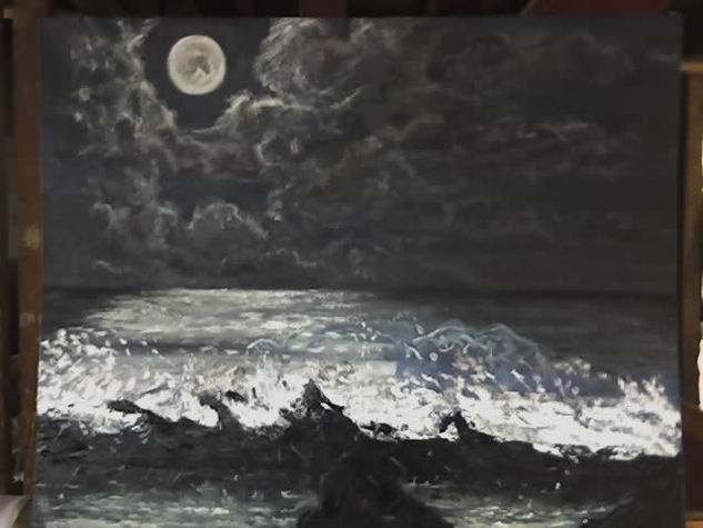 LA LUNA Y EL MAR Oil Others Marine Painting