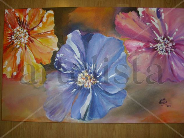 Anémonas Gigantes Oil Canvas Floral Painting