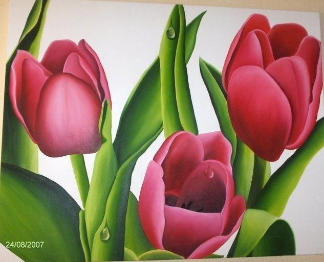 Tulipanes Oil Canvas Floral Painting