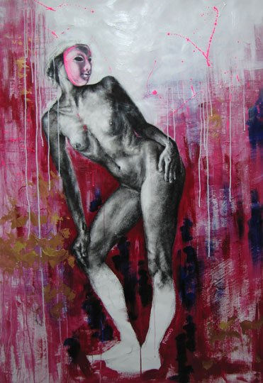 Enmaskarada Mixed media Canvas Nude Paintings