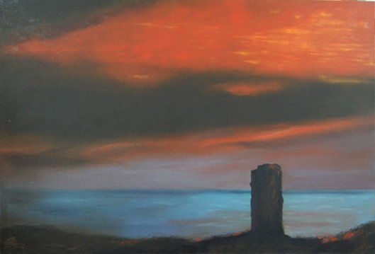 atardecer en torre del puerco Oil Canvas Landscaping