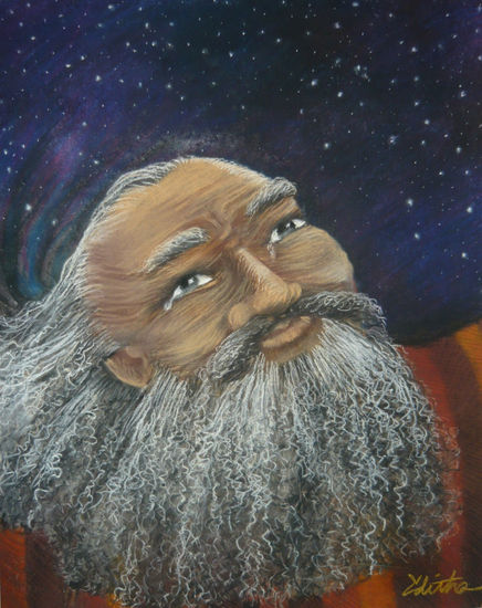 "Génesis 15:5 Abram. Cuenta las estrellas si las puedes contar, así será tu descendencia.&q Pastel Paper Figure Painting