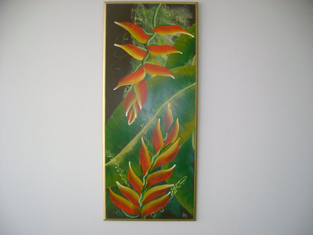 Tropical Acrylic Panel Floral Painting