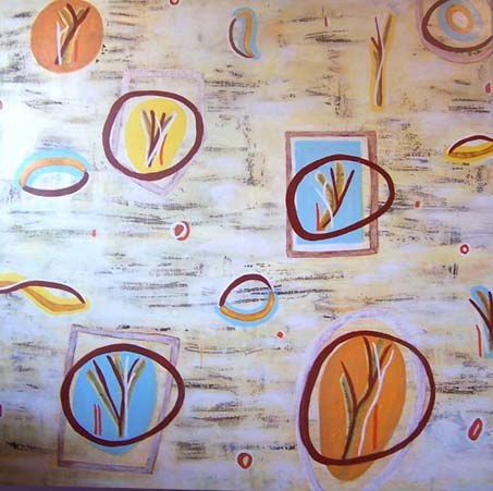 Claudia Garro, Serie: "Nuestras lunas" Mixed media Canvas Landscaping