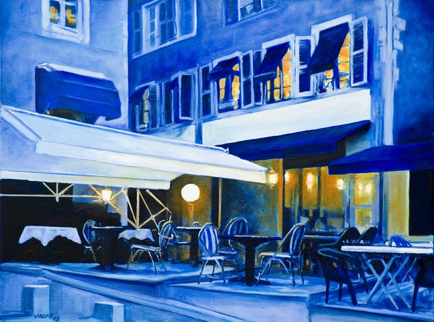 El restaurante azul Oil Paper Landscaping