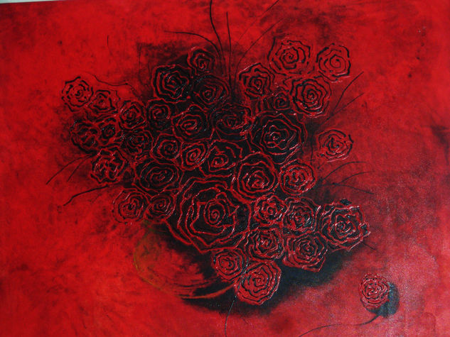 centro d rosas Oil Canvas Floral Painting