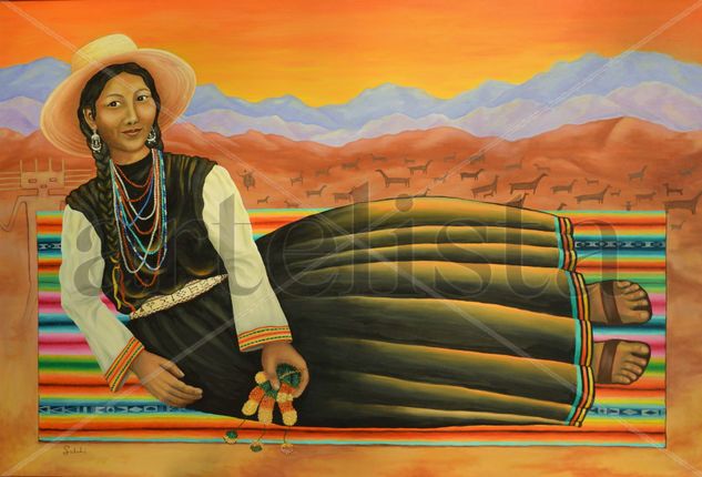 Aymara Oil Canvas Figure Painting