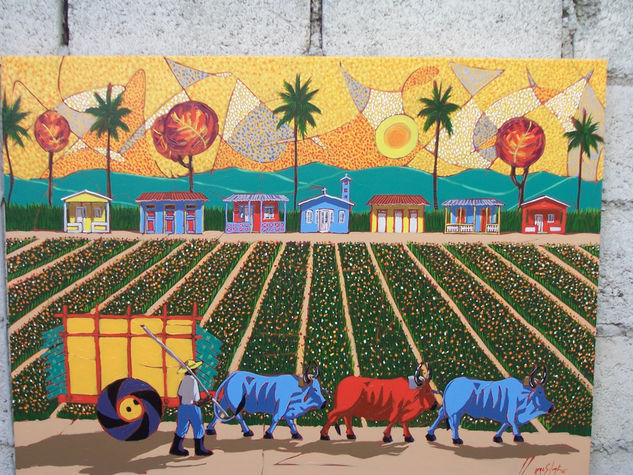 trabajos del batey Óleo Lienzo Paisaje